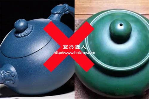 藍(lán)色和綠色的紫砂壺都是添加氧化鈷的化工壺